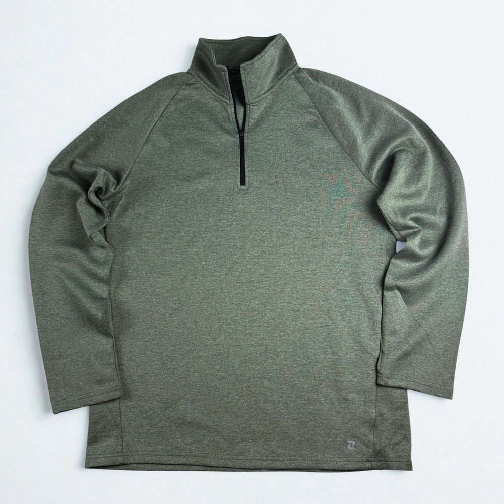 Zelos Quarter Zip Pullover Mens Small Green Heathered Reflective Performance Top